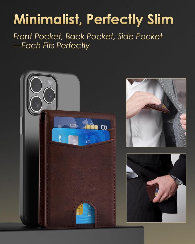 QLD Wallet for Men - RFID Blocking [Functional & Practical] Bifold Slim Minimalist Credit Card Holder Pop Up Metal Case with Cash Slot, Front Pocket with ID Window, Gift Boxed - Image 3